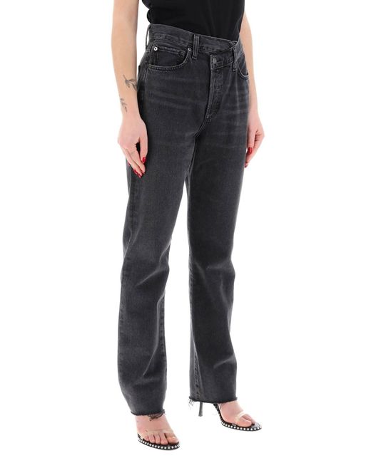 Agolde Black Offset Waistband Jeans
