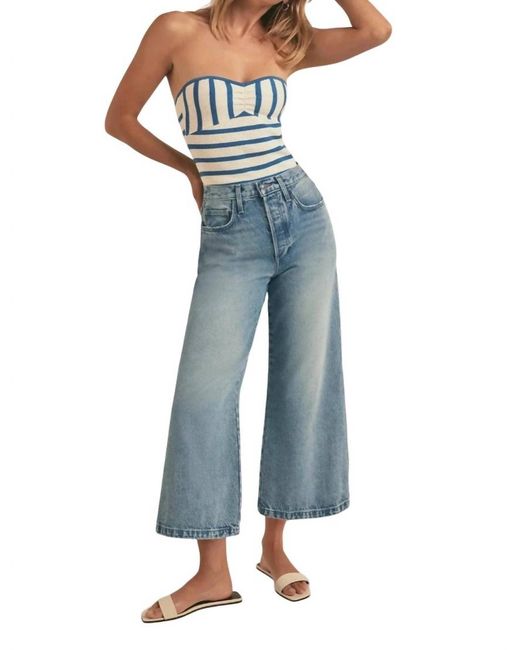 FAVORITE DAUGHTER Masha Super High Rise Crop Jeans in Blue | Lyst