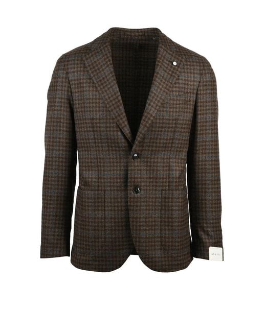 L.b.m. 1911 Black Rounded Jacket With Timeless Button Closure for men