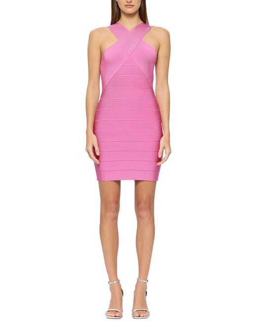 Hervé Léger Pink Knit Dress