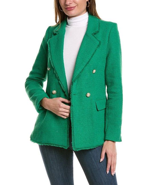 Nanette Lepore Green Boucle Blazer
