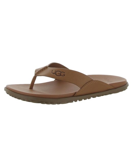 Ugg Brown Slip On Flat Thong Sandals