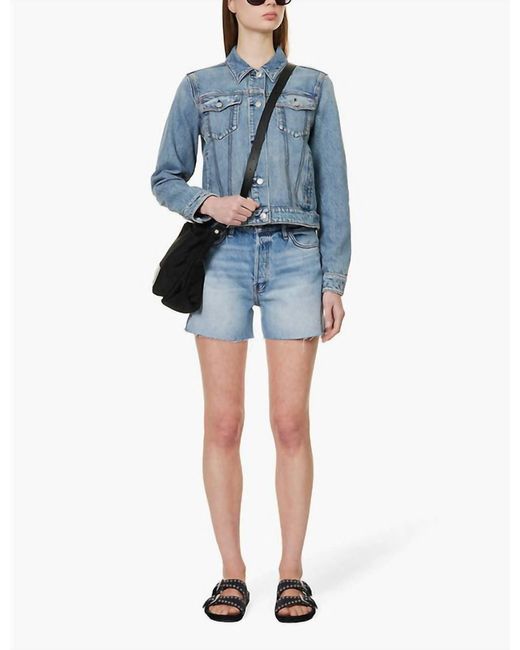 Rag Bone Women's Blue Cut-Off High-Rise Denim Shorts
