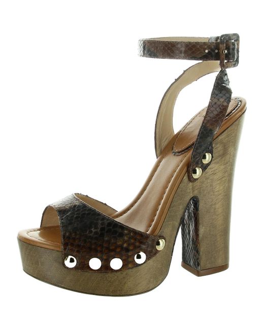 Alexandre Birman Black Snake Print Leather Heels