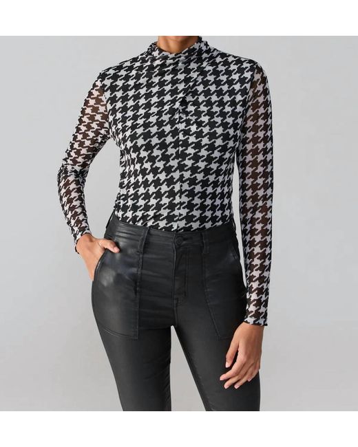 Sanctuary Black Make A Statement Houndstooth Top