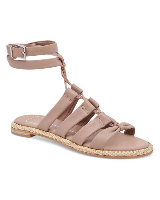 Dolce Vita Pink Adison Leather Buckle Gladiator Sandals