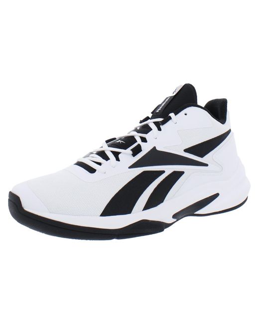 Reebok More Buckets Athletic Workout Basketball Shoes in White for Men