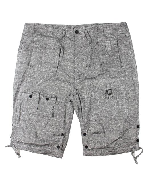 Sean John Pleated Velcro Back Pockets Cargo Shorts in Gray for Men | Lyst