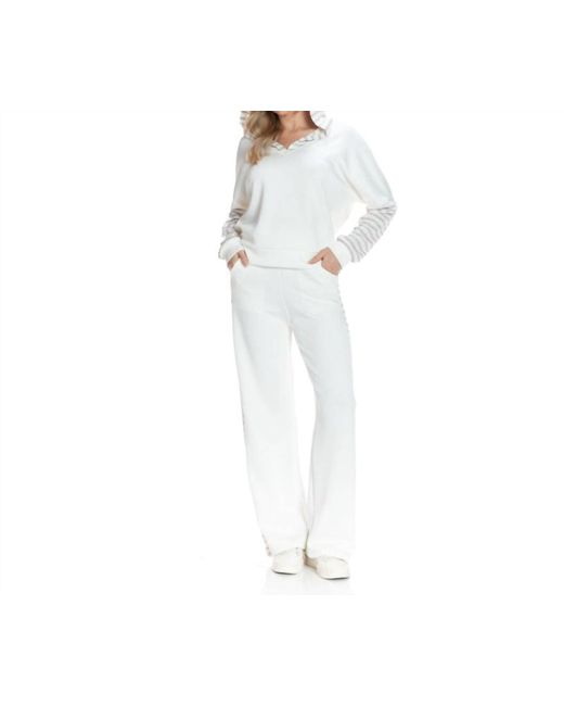 Ariella White Stripe Lounge Set