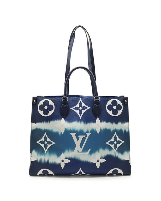 Louis Vuitton Blue Onthego Canvas Shoulder Bag (pre-owned)