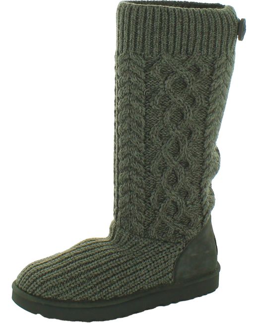 Ugg Green Cardi Cable Knit Comfort Knee-high Boots