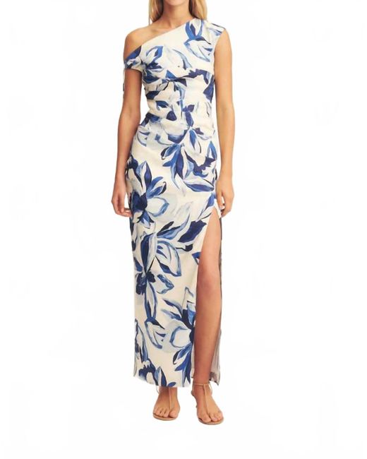 Shona Joy Blue Stevie Gathered Maxi Dress
