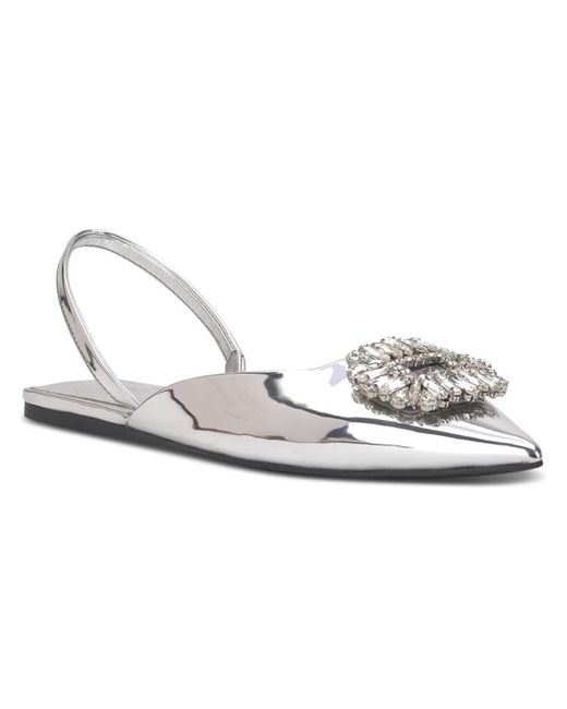 INC International Concepts White Melicity Flats Slingback Zpo3894