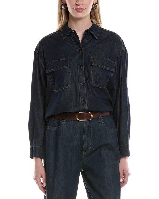 Kenneth Cole Blue Oversized Denim Shirt
