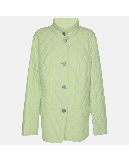 Basler Green Quilted Polyester Button Jacket