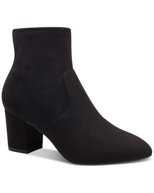 Charter Club Black Frankii Block Heel Laceless Ankle Boots