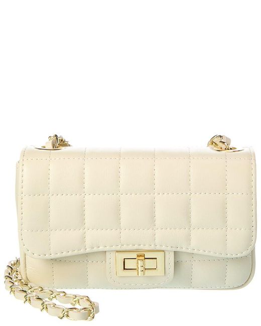 Persaman New York Natural Poppy Quilted Leather Crossbody