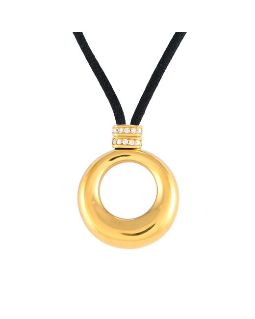 Chaumet Metallic 18k Yellow Diamond Cord Necklace Ch02-012524