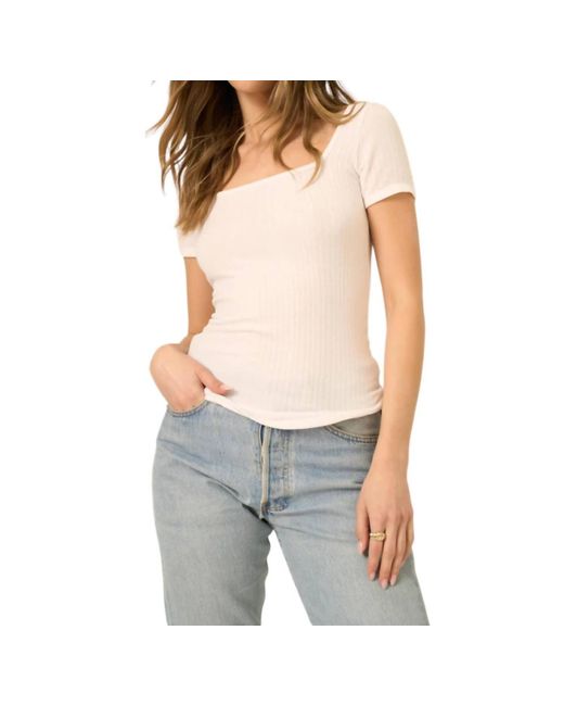 Project Social T Gray Happy Hour Pointelle Ruched Back Rib Tee