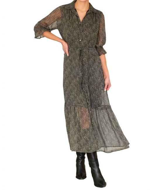 Finley Green Sienna Dress In Black Pixel Chiffon