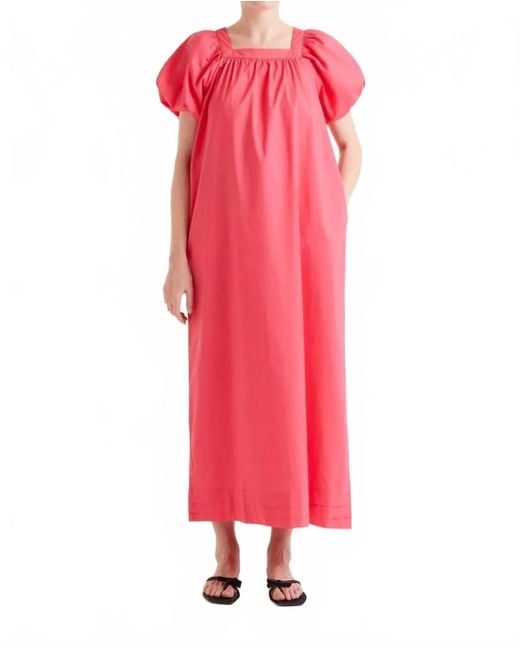 Compañía Fantástica Pink Long Puff Sleeve Dress