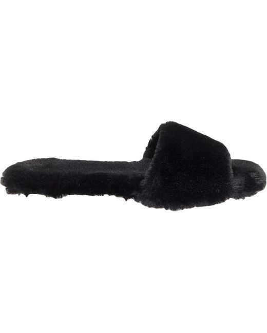 Vince Camuto Black Ampendie Faux Fur Comfort Slides