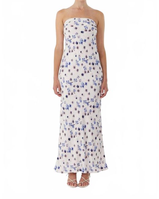 Third Form White Bias Strapless Dress