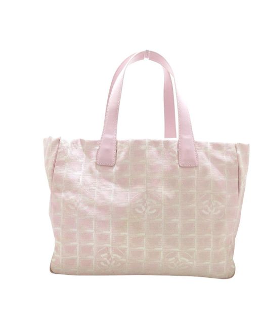 Chanel Pink Travel Line Canvas Tote Bag (pre-owned)