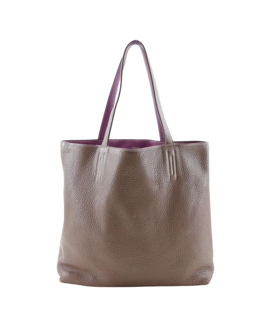 Hermès Double Sens Brown Leather Tote Bag (Pre-Owned)