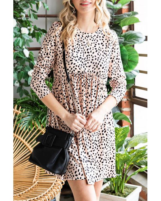 Shiying Fashion Green Leopard Babydoll Dress