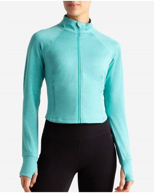 Danskin Blue Cropped Melange Jacket