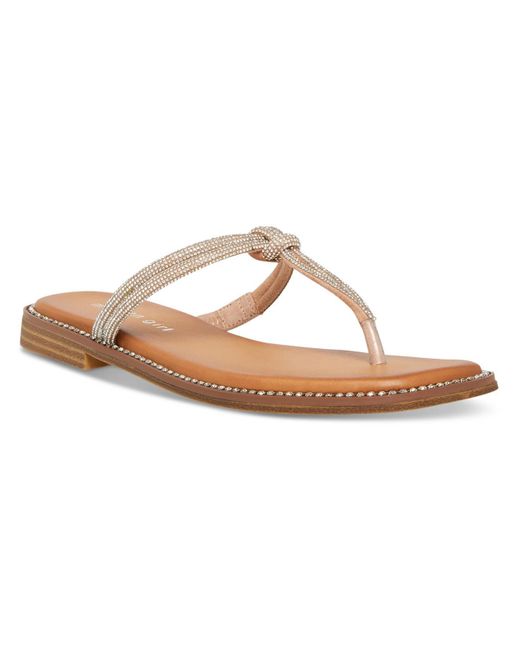 Madden Girl White Hollis Slip-on Flip-flop T-strap Sandals