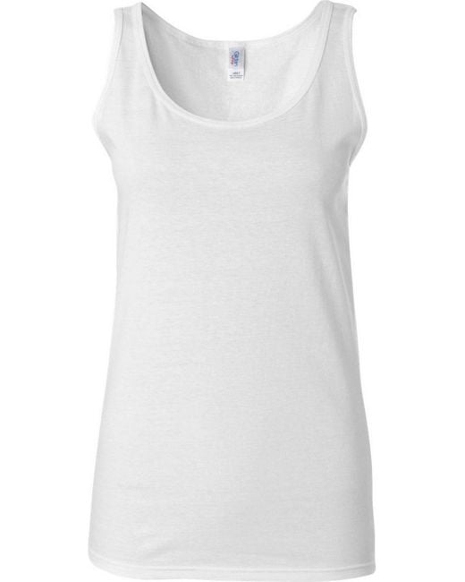 Gildan White Ladies Soft Style Tank Top Vest
