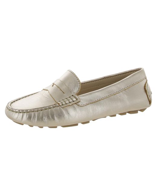 Driver Club USA Natural Naples Leather Slip On Moccasins