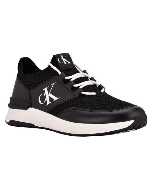 Calvin Klein Black Arnel Faux Leather Mesh Casual And Fashion Sneakers