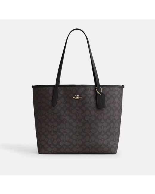 COACH Black City Tote Bag