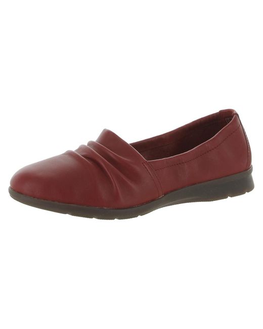Clarks Purple Janette Ruby Leather Slip On Boat Shoes
