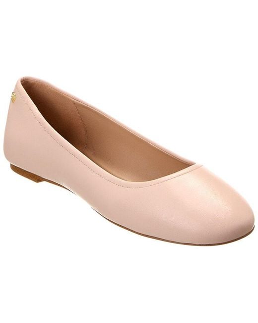 Stuart Weitzman Pink Nadine Leather Flat