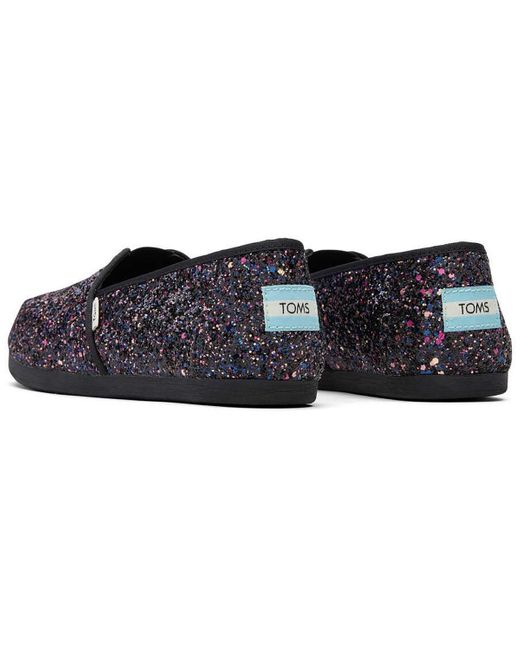 Toms black glitter shoes sales