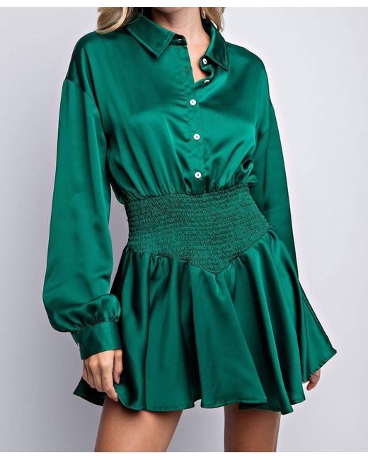 Style USA Green Satin Romper