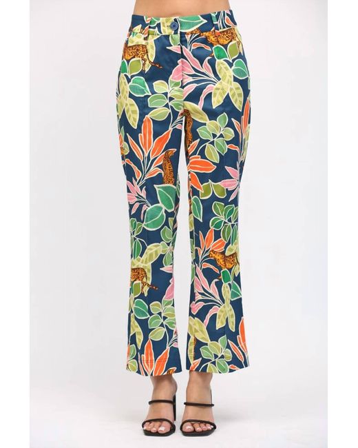 Fate by LFD White Tropical Print Flare Pants