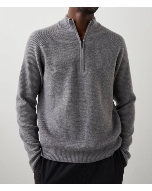 Rails Gray Stark Quarter Zip Sweater