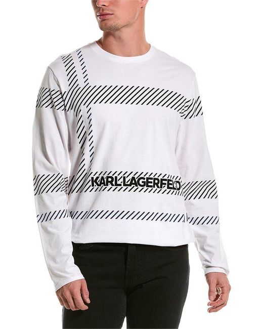 Karl Lagerfeld Gray Diagonal Strip Shirt for men