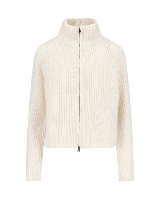 Lisa Yang White Sadie" Zip-Up Sweater Cream