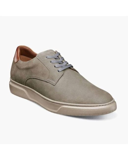 Florsheim Gray Premier Plain Toe Lace Up Sneaker for men