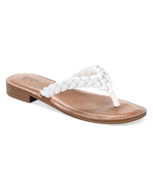 Style & Co. Pink Brandiie Faux Leather Flip-flop Thong Sandals