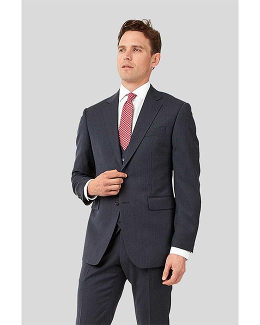 Charles Tyrwhitt Blue Slim Fit Herringbone Suit Jacket for men