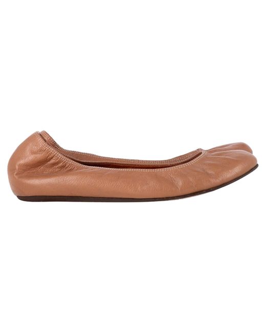 Lanvin Brown Round Toe Ballet Flats