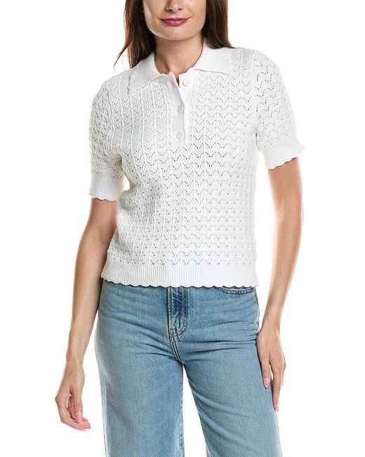 Design History White Polo Sweater