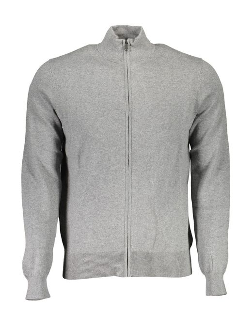 North Sails Gray Sleek Zip-up Cardigan With Embroide Logo for men